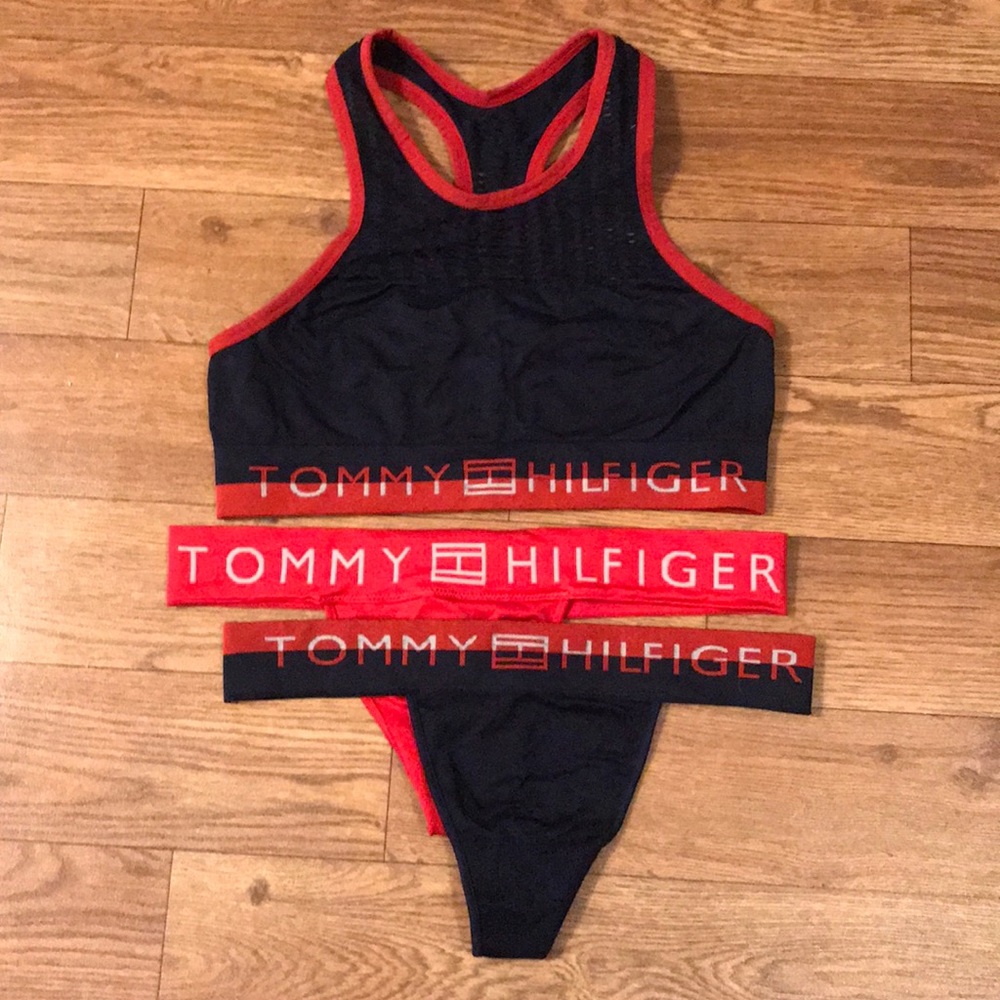NWOT Tommy Hilfiger Thong & Bra Set